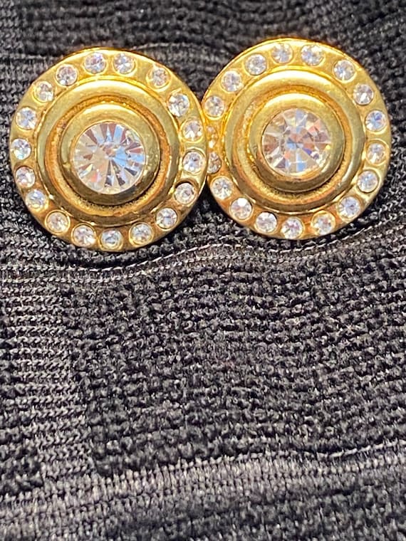 1984 Chanel gold and rhinestone earrings