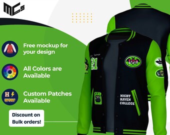 Custom Genuine Leather Varsity Jacket, Personalized Letterman Design