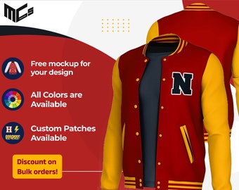 Custom Varsity Letterman Jacket: Genuine Sheepskin Leather