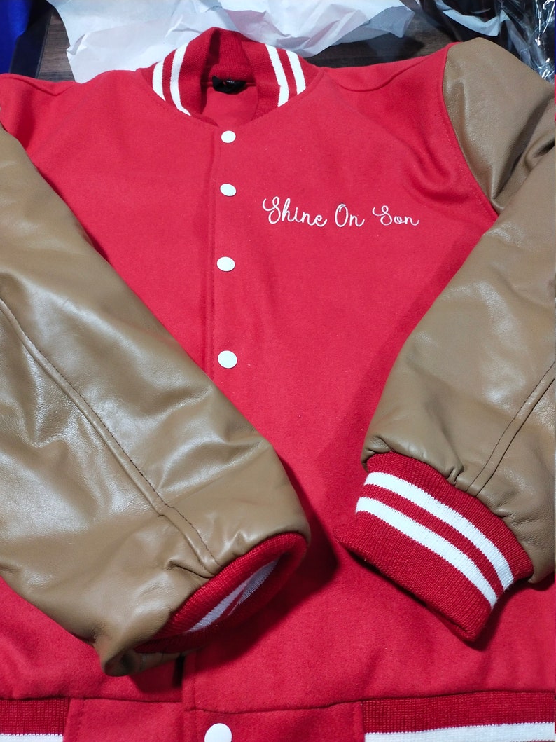 Custom Varsity Letterman Jacket for Men Women & Kids Custom Letter Patches Embroidery Custom College Gift for Son Daughter image 6