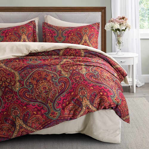 Boho Floral Medallions Duvet Cover Set Bohemian Paisley Etsy