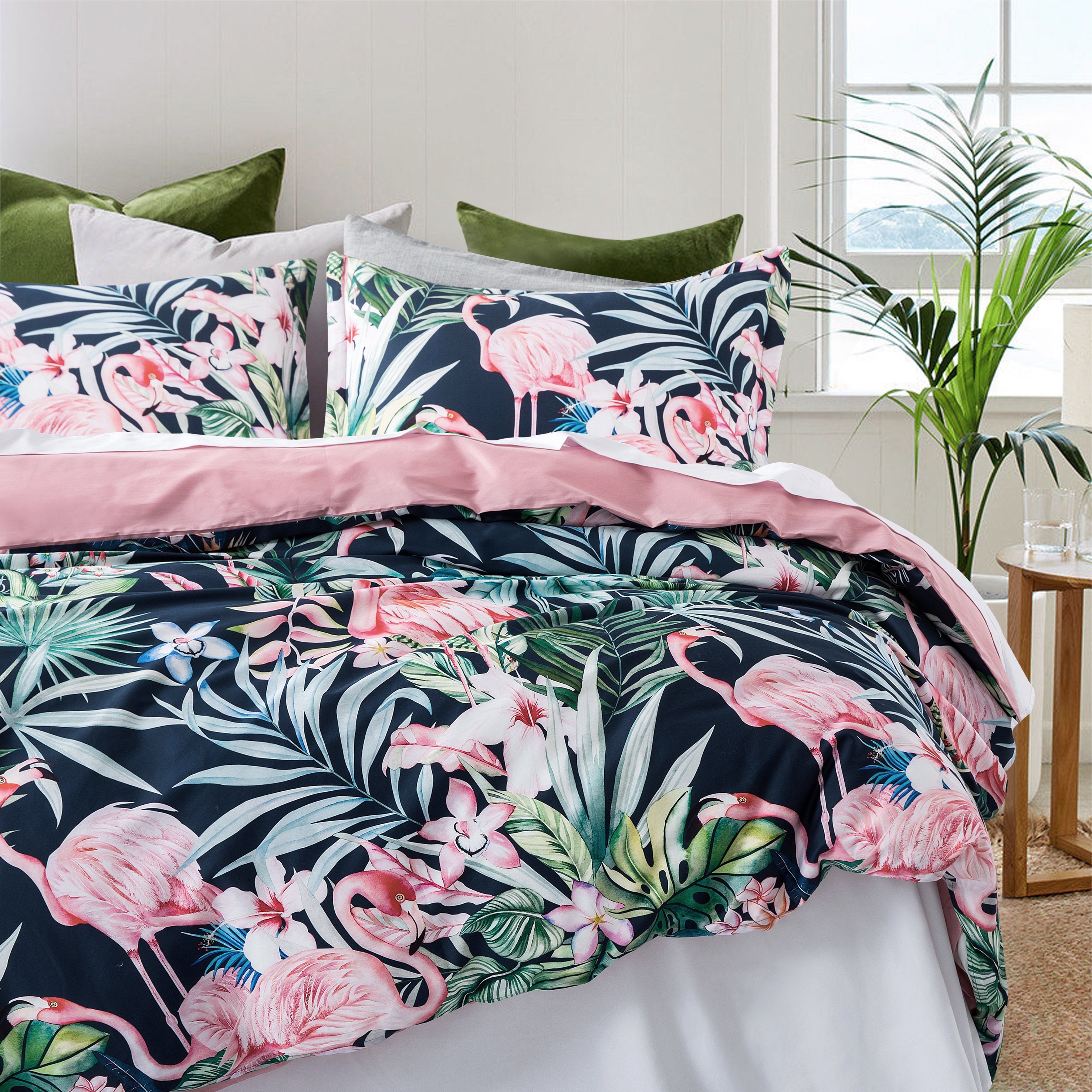 Bird Palm Leaves Ropa de cama moderna Cubierta Etsy España