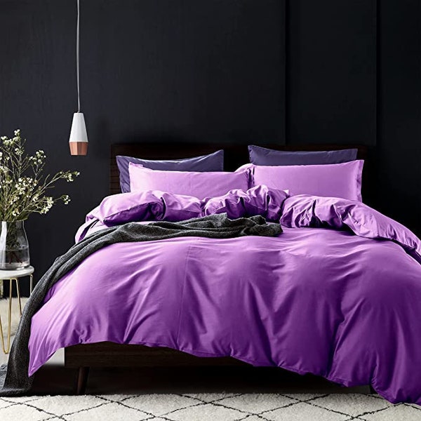 Purple Duvet Set Etsy
