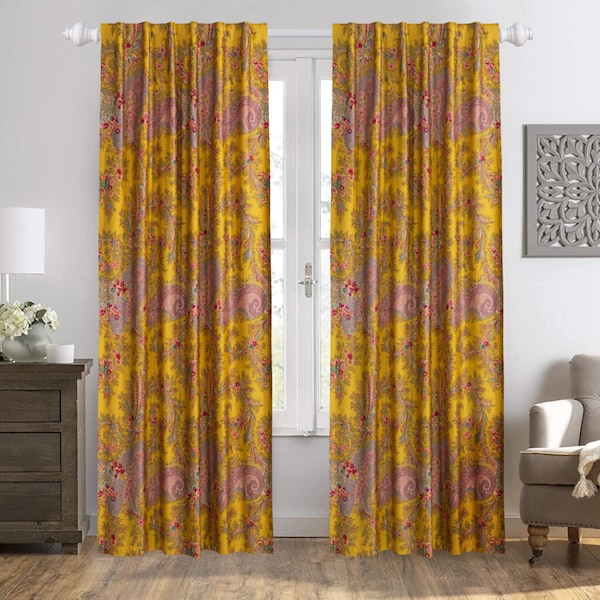 Yellow Curtains Etsy
