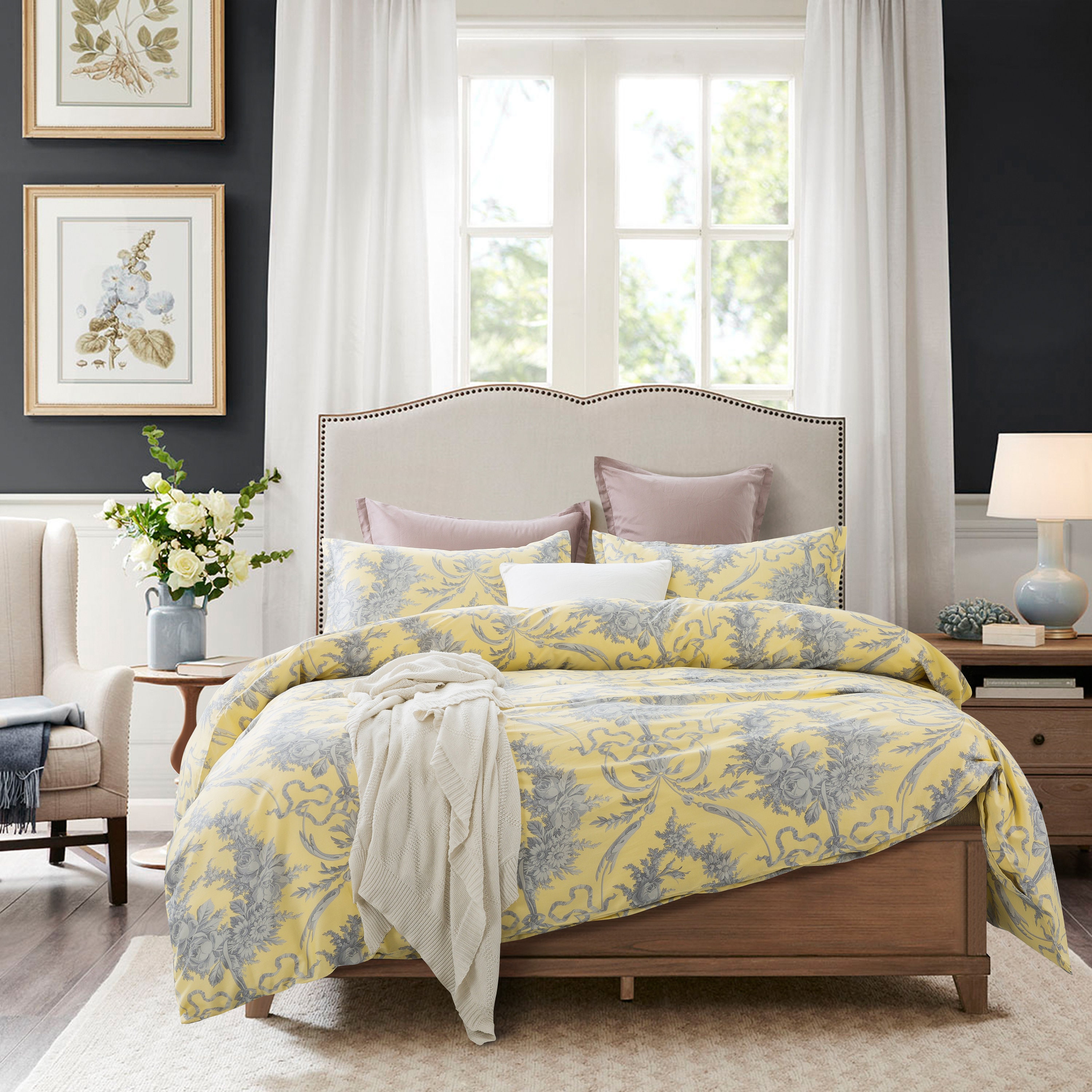 yellow and gray duvet cover king