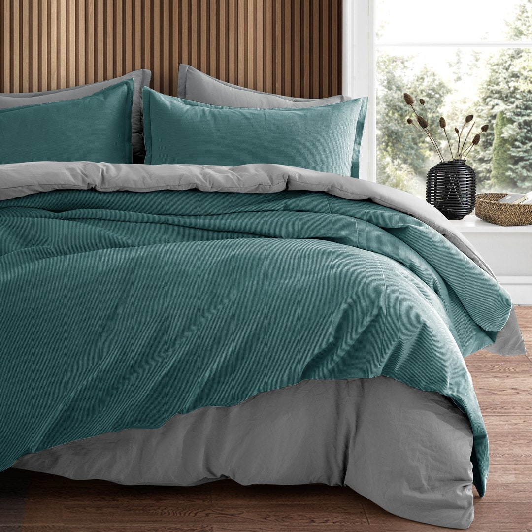 Pure Cotton Velvet Corduroy Duvet Cover Set Natural Fabric Etsy