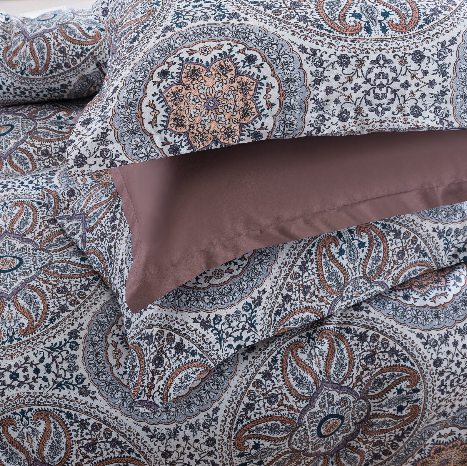 Boho Floral Medallions Duvet Cover Set Bohemian Paisley Etsy