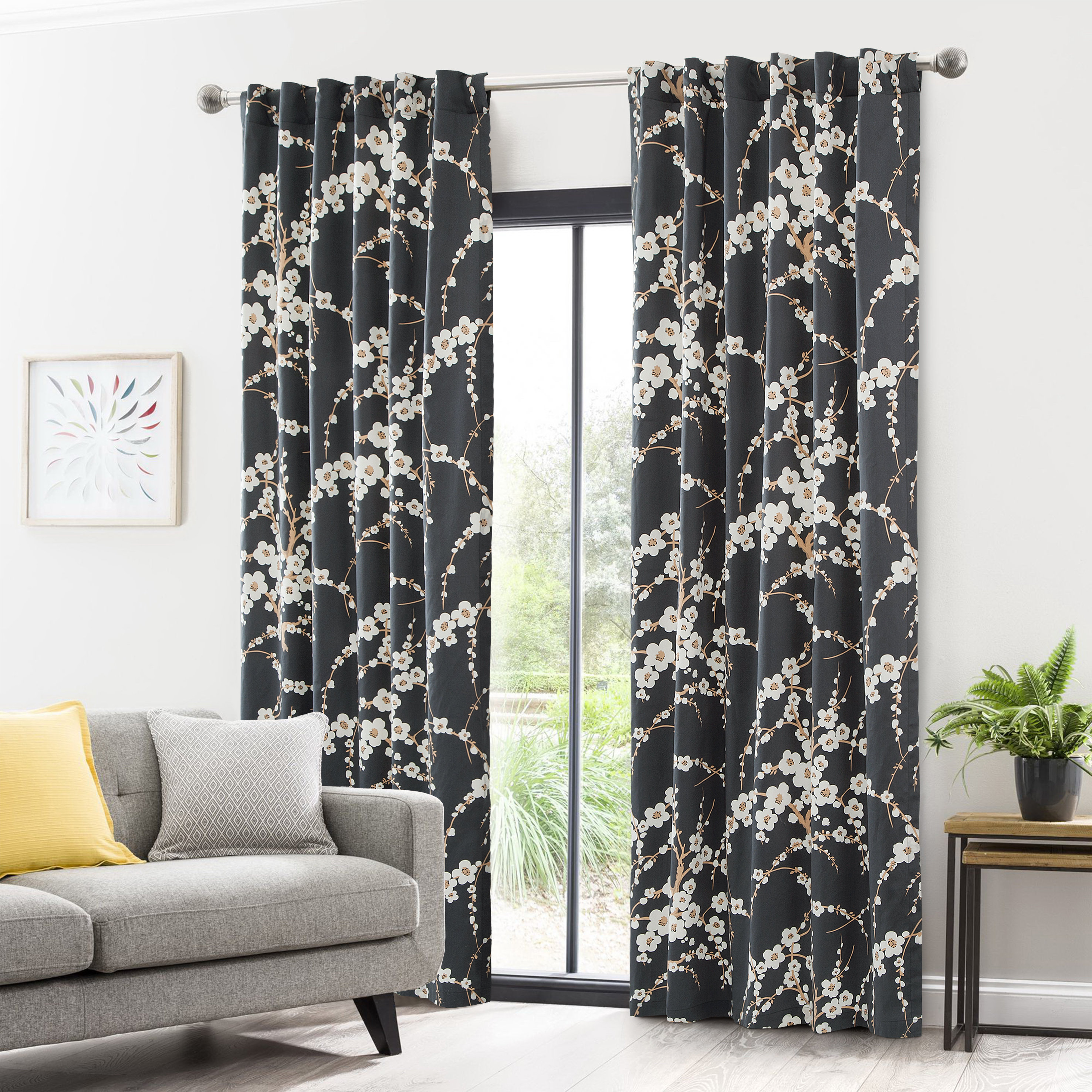 Classic Elegant Japanese Window Curtains 2pc Set Oriental Etsy