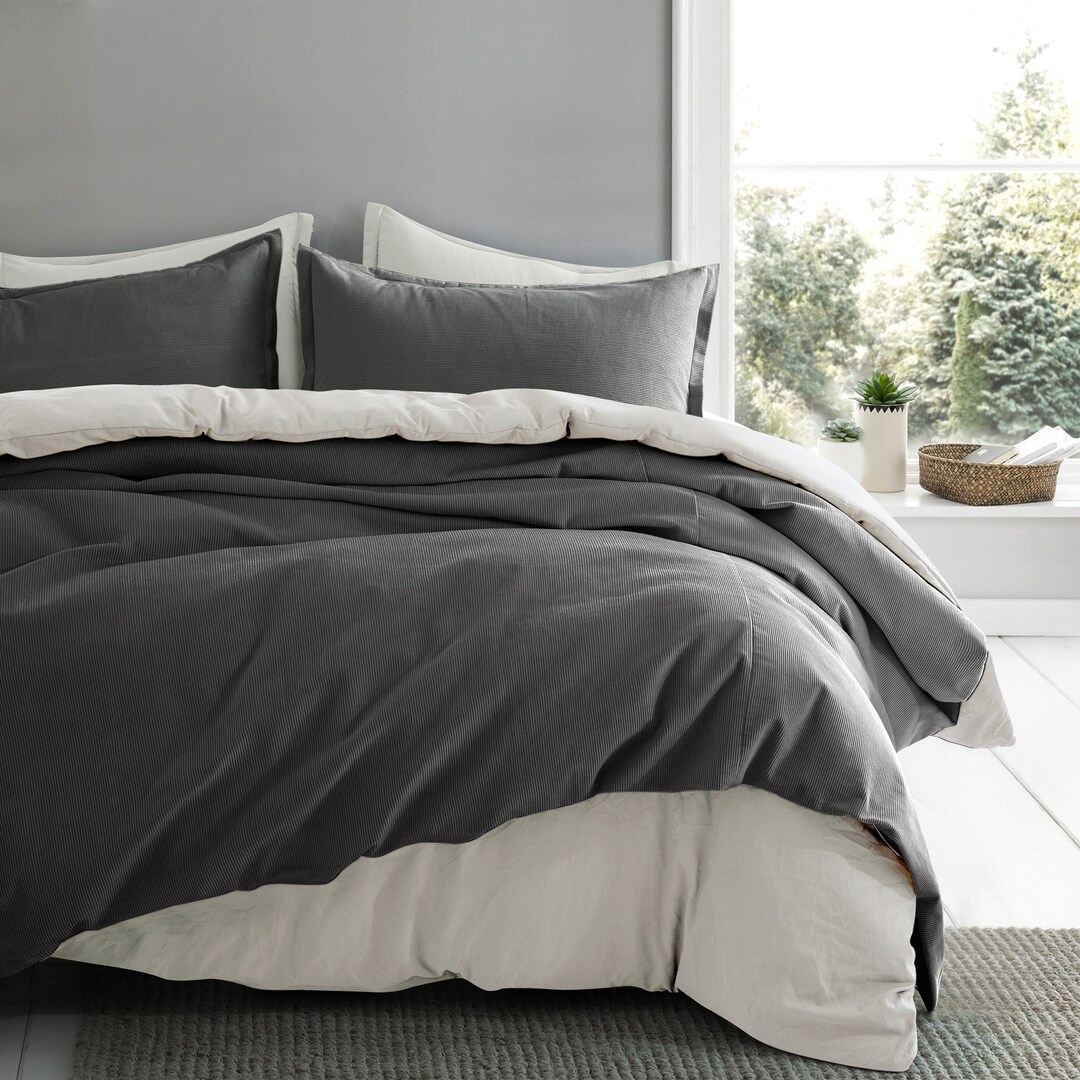 Pure Cotton Velvet Corduroy Duvet Cover Set Natural Fabric Etsy