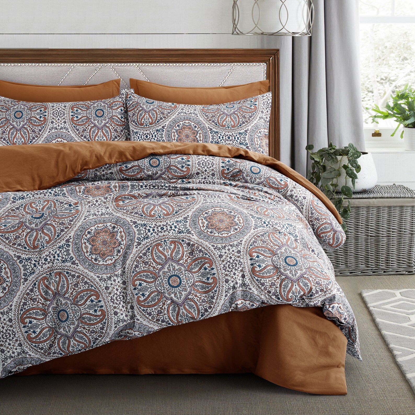 Boho Floral Medallions Duvet Cover Set Bohemian Paisley Etsy
