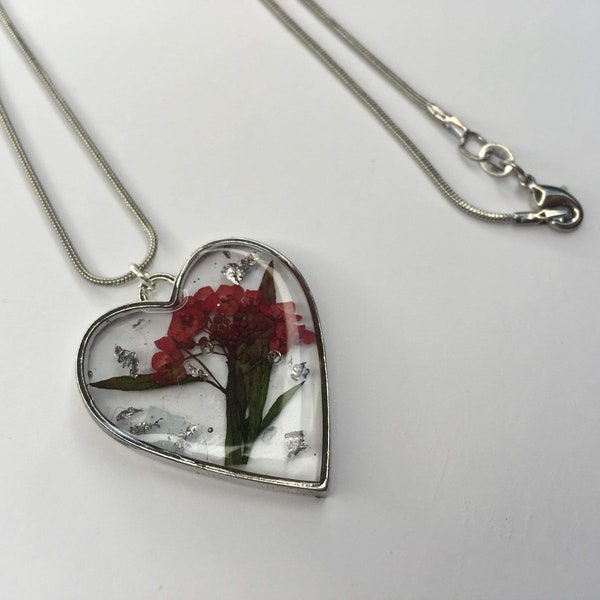 Resin Heart Necklace Etsy UK