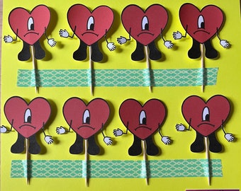 Un Verano Sin Ti Heart Cupcake Toppers