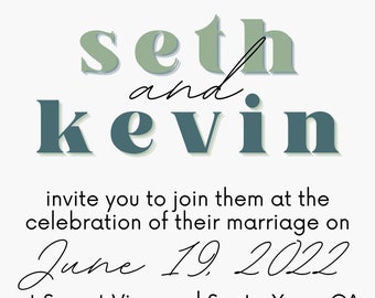 Clean, Simple Wedding Invitations - Customizable with RSVP card
