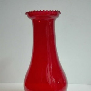 以下が含まれることがあります： フリルのあるトップを持つ赤いガラス製のランプシェード