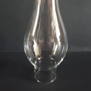 Clear Glass Chimney For Tiny Kerosene Oil Lamps - 7 3/4&quot; Tall x 1 5/16&quot; Base New