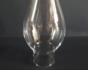 Clear Glass Chimney For Tiny Kerosene Oil Lamps - 7 3/4" Tall x 1 5/16" Base