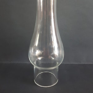 Vintage Clear Glass Kerosene Oil Lamp Chimney - 10 3/64&quot; x 1 49/64&quot; (4.5 cm)