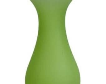 Vintage Frosted Green Glass Piecrust Oil Lamp Chimney - 7 31/64" x 2 7/16" For #1 Burners