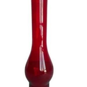 Robijnrode Weense glazen schoorsteen voor petroleumlampen - 10 15/64" x 2 31/64" voor #1 branders Nieuw