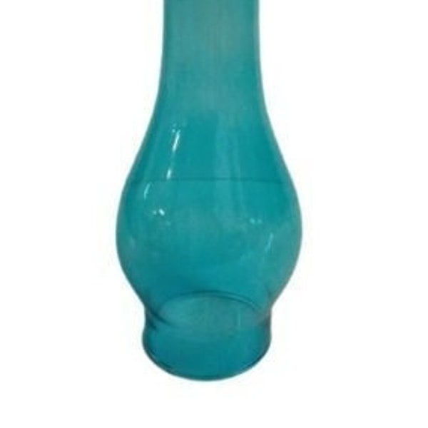 Marine Blue Vienna Glass Chimney For Kerosene Oil Lamps - 10 5/16" x 2 31/64"