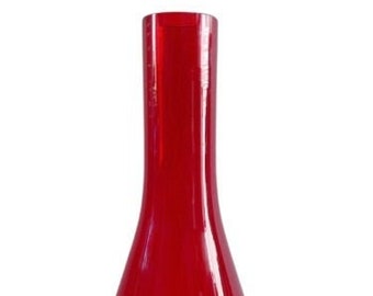 Ruby Red Vienna Style Glass Chimney For Kerosene Oil Lamps - 7 3/4" x 2" Base