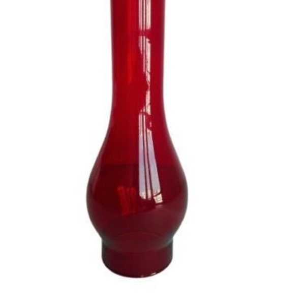 Ruby Red Vienna Glass Chimney For Kerosene Oil Lamps - 10 15/64" x 2 31/64"