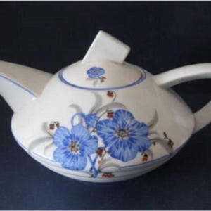 Vintage XXth Century (1935) Portuguese Art Deco Porcelain Teapot Coimbra
