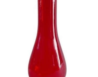 Ruby Red Vienna Style Glass Chimney For Kerosene Oil Lamps - 7 3/4" x 2" Base New