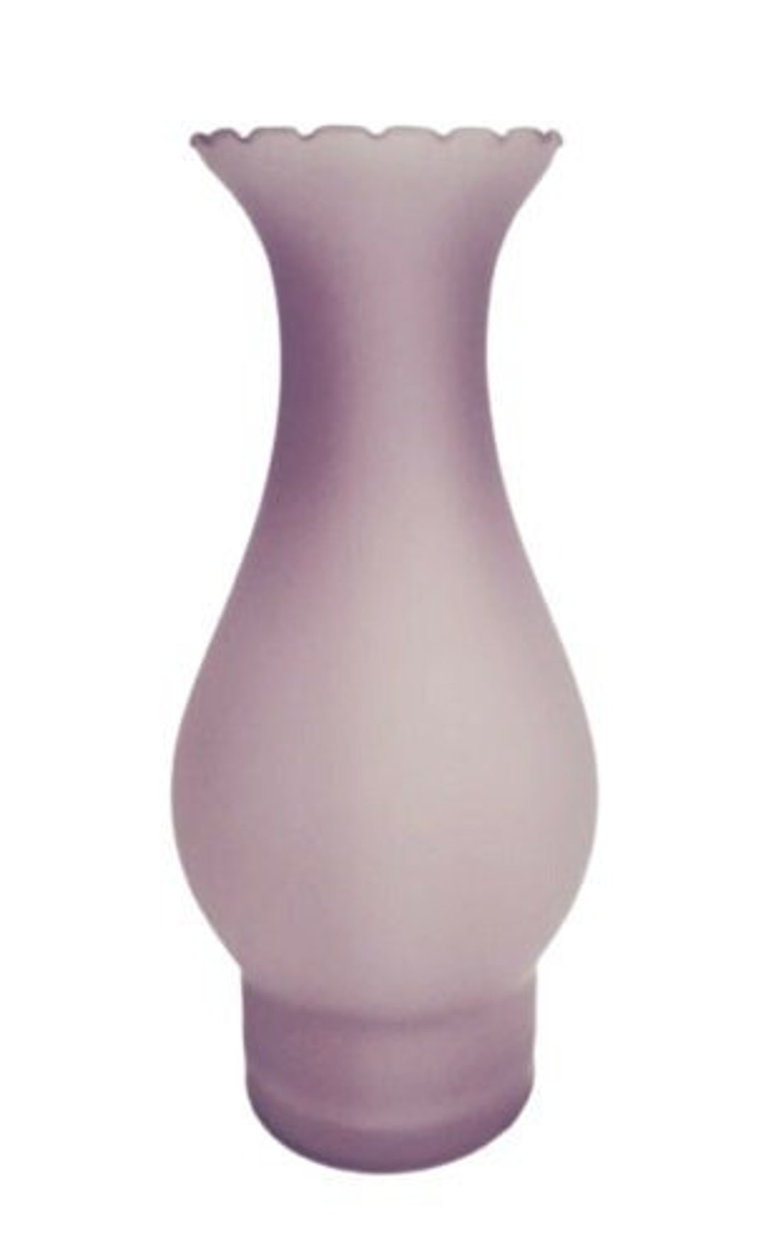 Vintage Frosted Amethyst Glass Piecrust Oil Lamp Chimney - 7 31/64 X 2