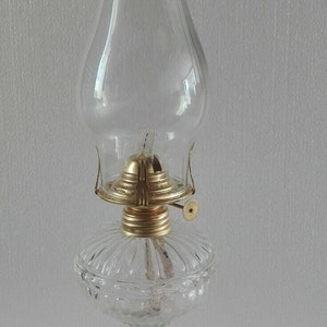 Vintage Clear Glass Kerosene Oil Lamp Flying Fish