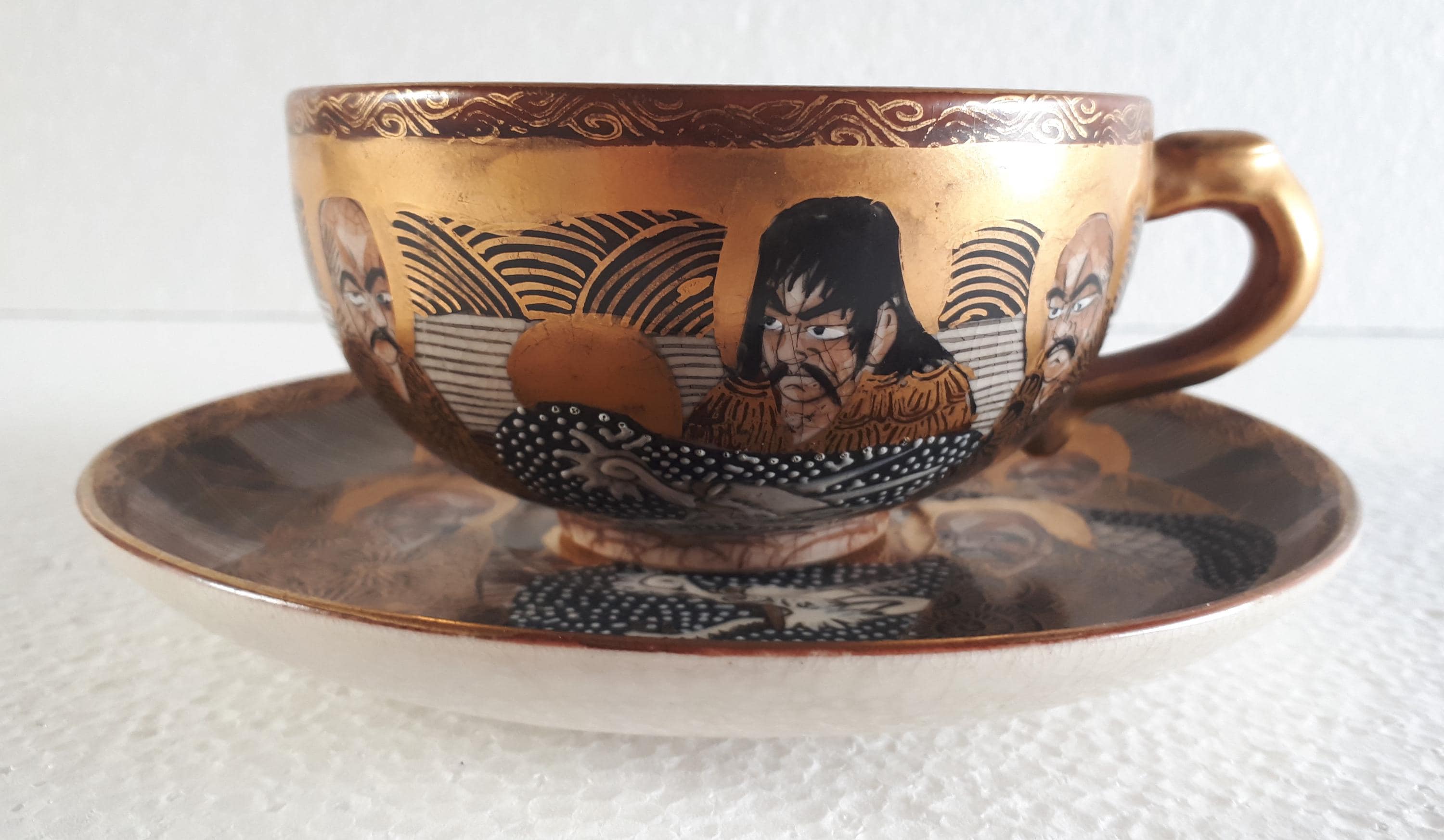 ヴィンテージ 薩摩焼 茶器セット 龍陶 11人用 明治時代 金彩 - Etsy 日本