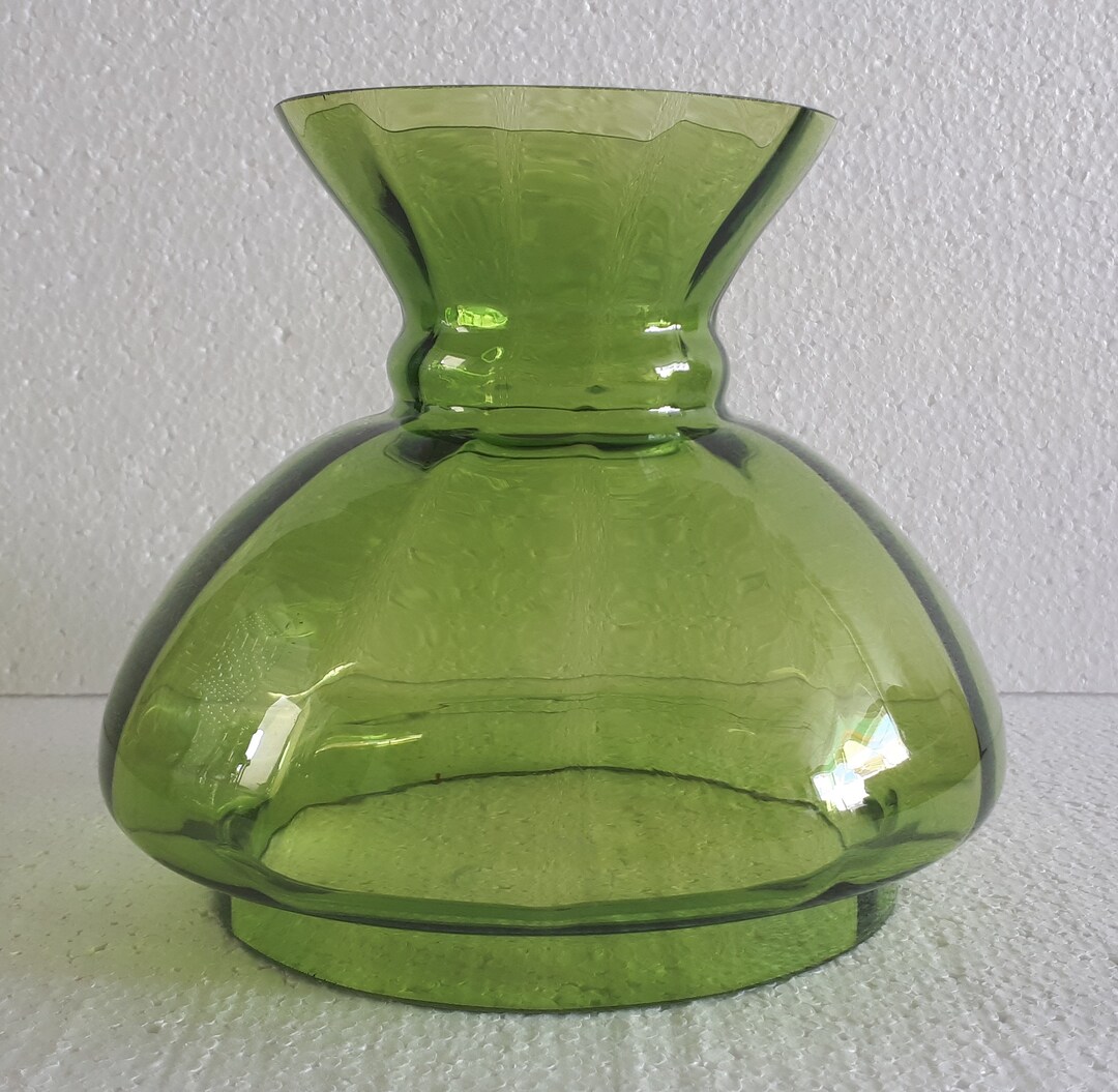 Vintage Green Glass Lamp Shade Fitter 4 23/32 12 Cm Etsy