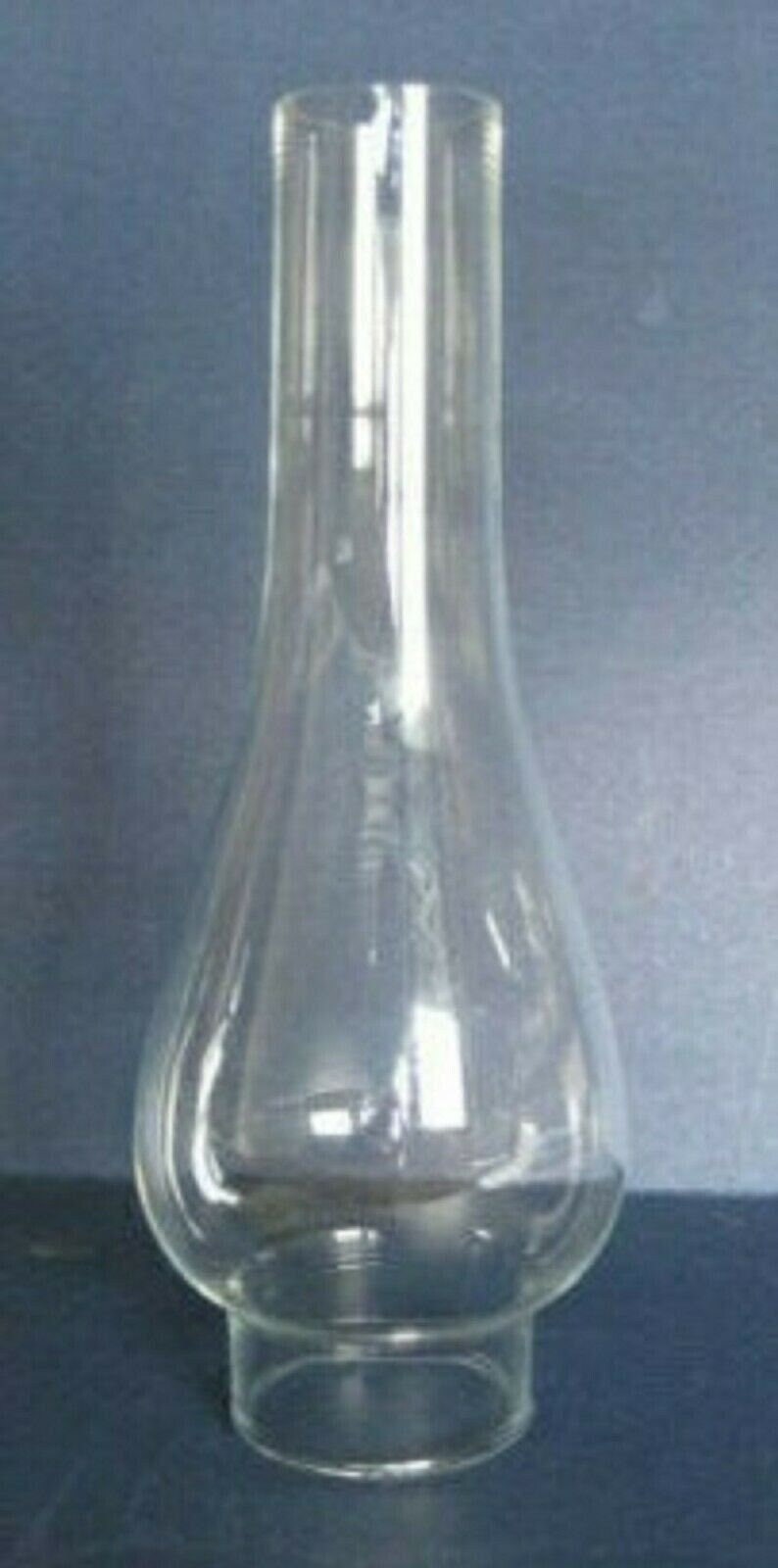 Clear Vienna Style Glass Chimney For Kerosene Oil Lamps 7 3/4 Tall x 2 Base image 1