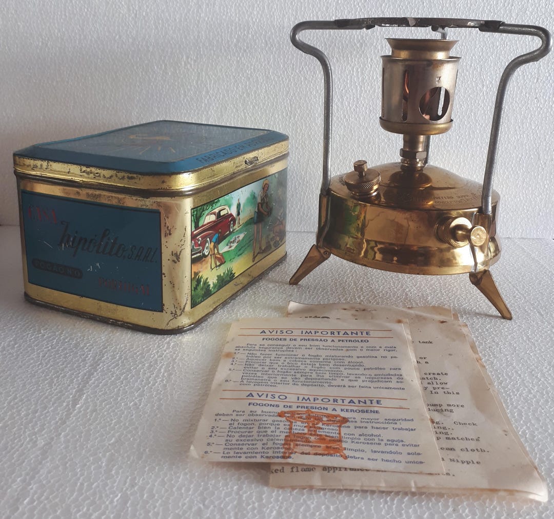 Réchaud De Camping Vintage Hipolito N°0 à Paraffine (boîte étain D'origine)