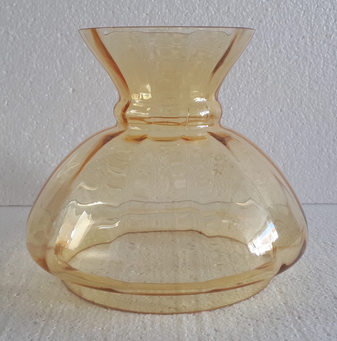 Vintage Amber Glass Lamp Shade Fitter 4 23/32 12 Cm Etsy