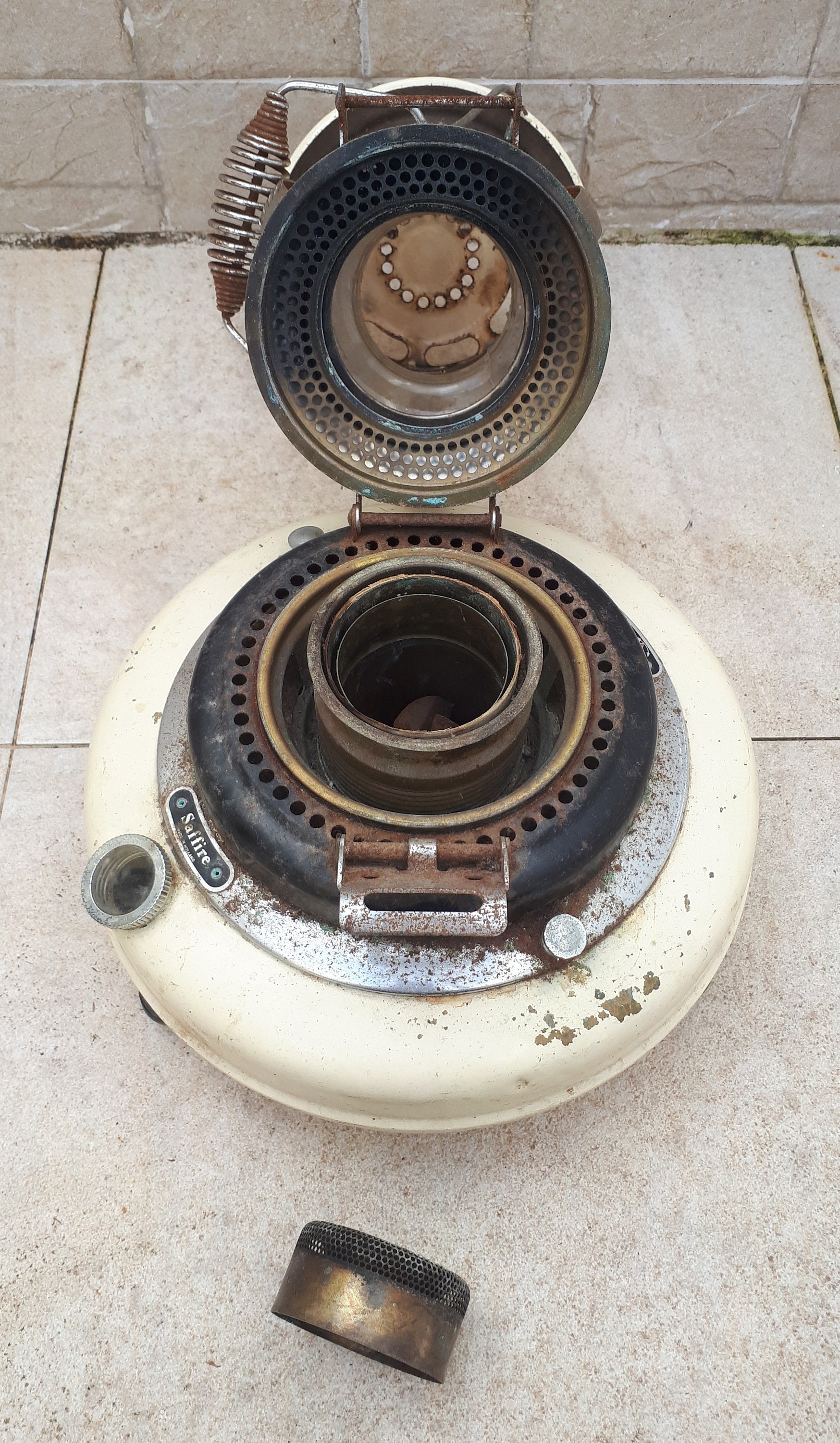 Ancien poêle Aladdin feu à kérosène pétrole Vintage.mécanisme OK