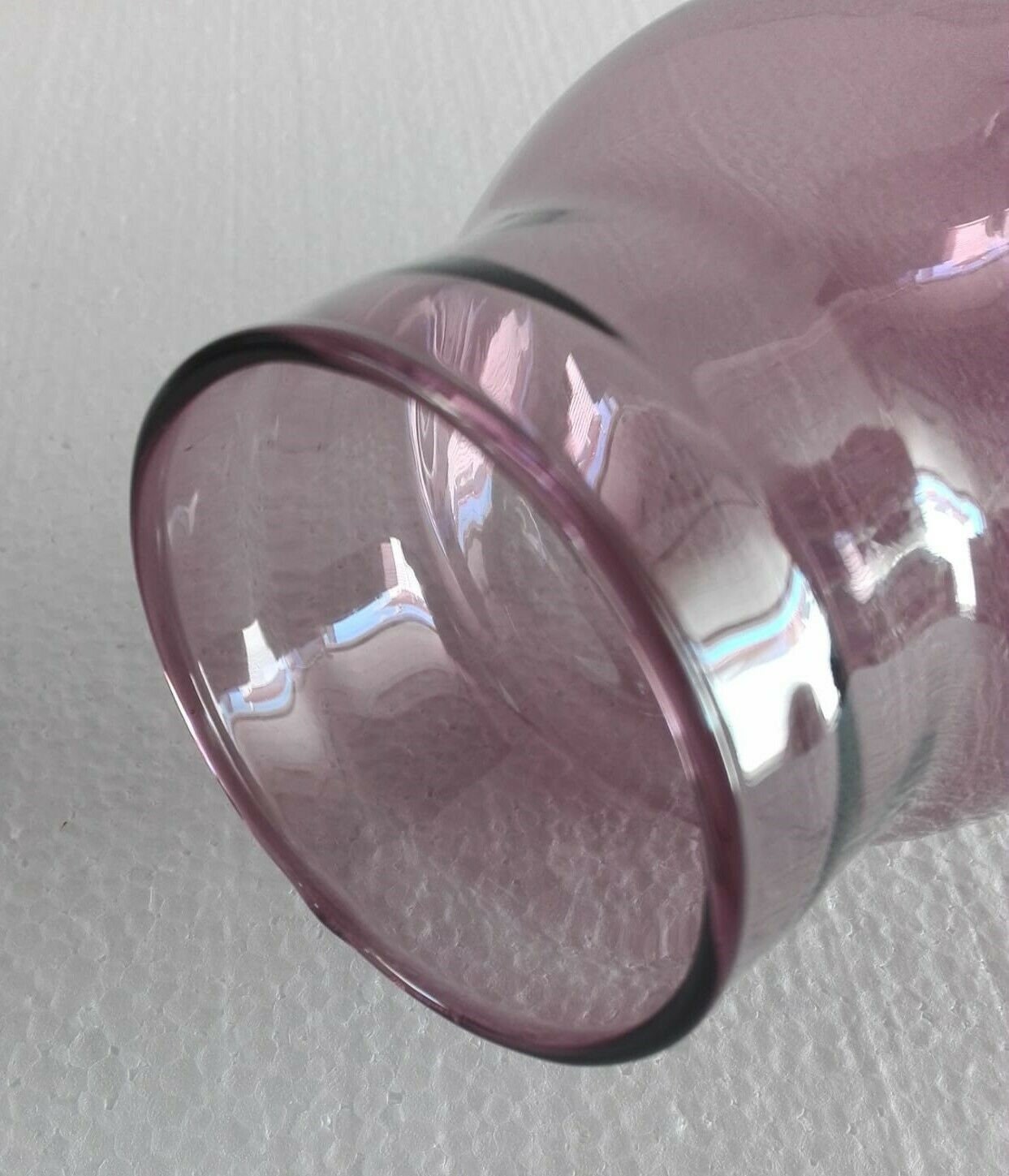 thumbnail image 2 of Vintage Amethyst Glass Piecrust Chimney For Oil Lamps – #1 Burner, 1960s Craftmade 2 of 5