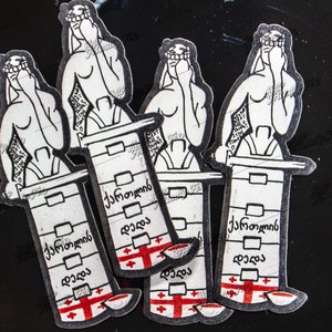Georgia Ras Aketeb? Kartlis Deda facepalm illustration die-cut magnet - Original Artwork Merchandise