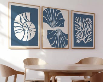 Küsten Poster Set: Muschel, Koralle, Nautische Wand Kunst (Digitaler Download)