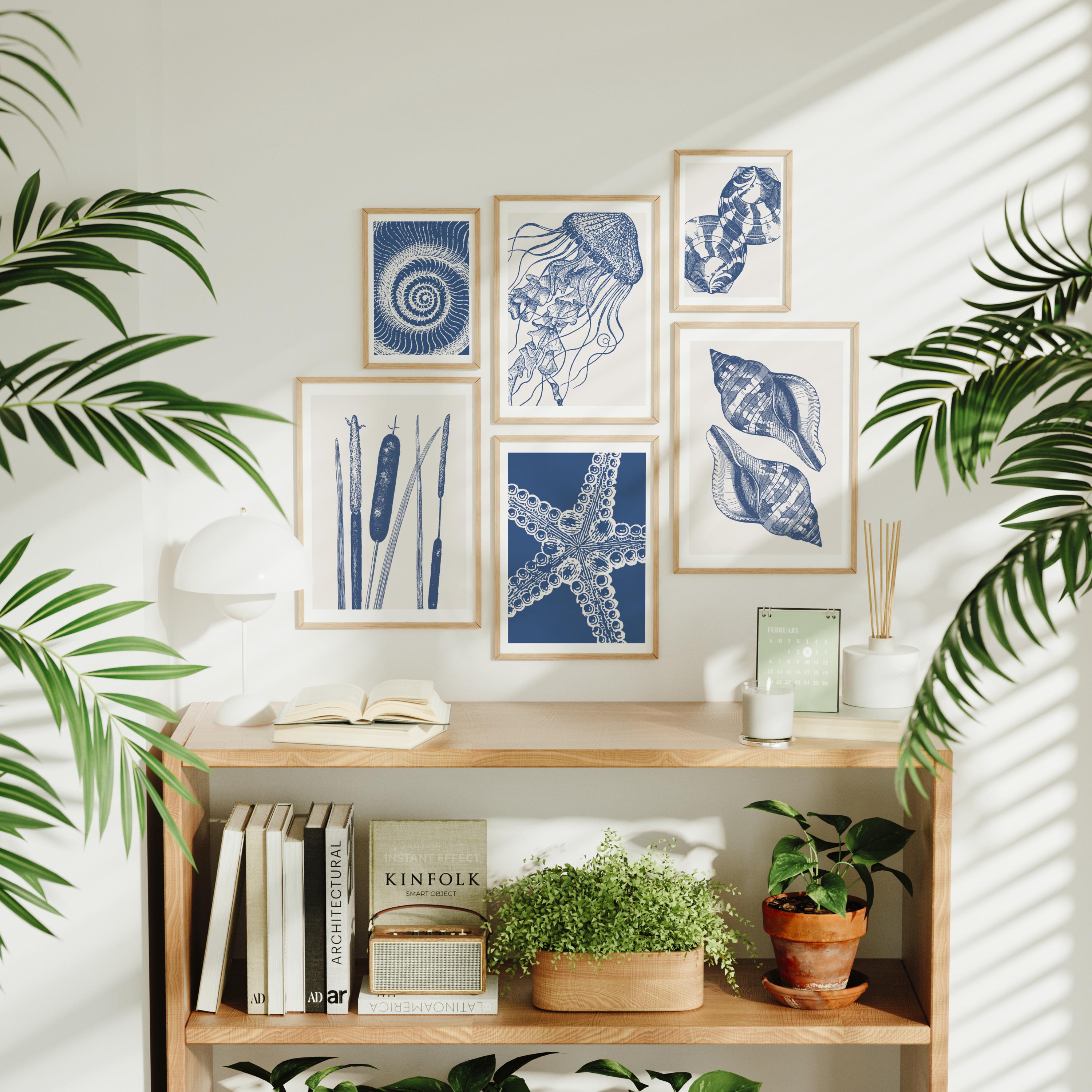 Coastal Gallery Wall Art: Blue Beach Prints, Set of 6 (digital Download ...
