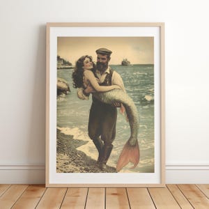 Mermaid Print
Eclectic Decor
Dark Academia Art
Whimsical Print
Vintage Wall Art
Couples Print
Quirky Bathroom
Accessory Fun
Fantasy Creature Art
for Mermaidcore Room
Nautical Decor Idea
mermaid fisherman
beachy print, fisherman aesthetic