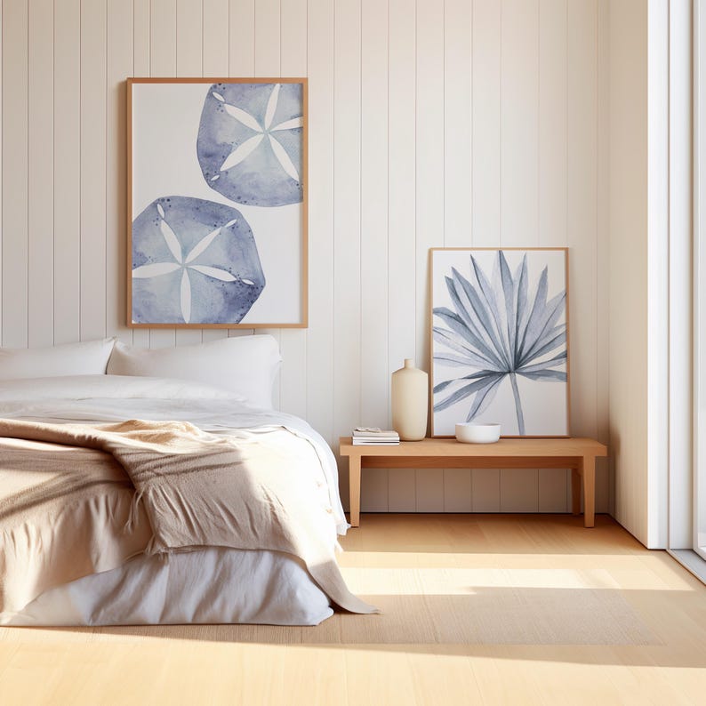modern starfish
hamptons decor
ocean artwork
beach house decor
bedroom living room
blue beach wall art
coastal prints
marine biology art
neutral trendy art
starfish sand dollar
beachy art set of 2
palm leaf watercolor
