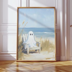 Summerween Decor, Ghost Beach Print, Summer Halloween Wall Art, Spooky Coastal Decor, Cute Ghost Ocean Digital Painting, Trendy Halloween Gift, summerween print
ghost poster
spooky decor
summer halloween
retro wall art
ghost decor
cute halloween
summer ghost
halloween wall
ghost on beach print
ocean ghost painting
trendy halloween art
summerween poster