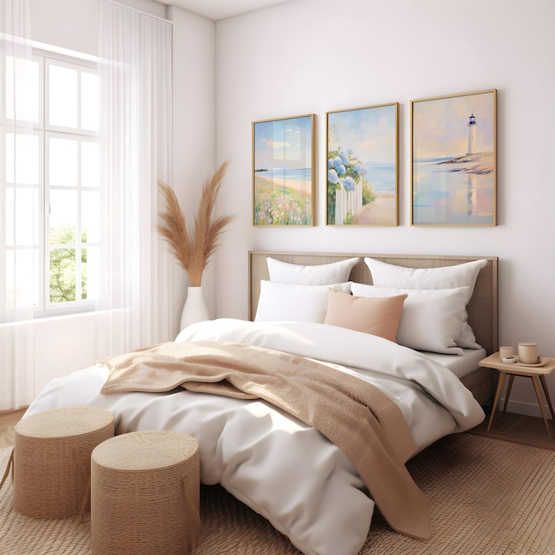 Set of 3 Pastel Coastal Wall Art / Summer Beach Print / Ocean Wildflowers / Blue Hydrangeas Painting / Beach House Decor / Preppy Dorm Room, ocean painting
coastal wall art
blue hydrangea art
hydrangeas beach
nautical marine art
summer beach print
beachy wall art
three piece wall art
pastel beach prints
preppy dorm room art
pink wildflowers
beach house decor
ocean light house