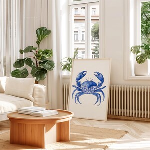 Blue Crab Wall Art Print - Chinoiserie Watercolor Crab Artwork - Toile de Jouy Crab Painting - Trendy Coastal Home Decor - Ocean Beach Housecoastal decor
digital download art
coastal printable
nautical ocean art
blue marine poster
chinoiserie wall art
japanese japandi
toile de jouy poster
watercolor lobster
trendy coastal art
blue crab art print
blue crab painting
chinoiserie crab
