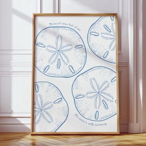 Sand Dollar Sea Biscuit Poster - Coastal Decor - Beachy Wall Art - Mermaid Quote - Nautical Digital Print - Marine Printable Artwork