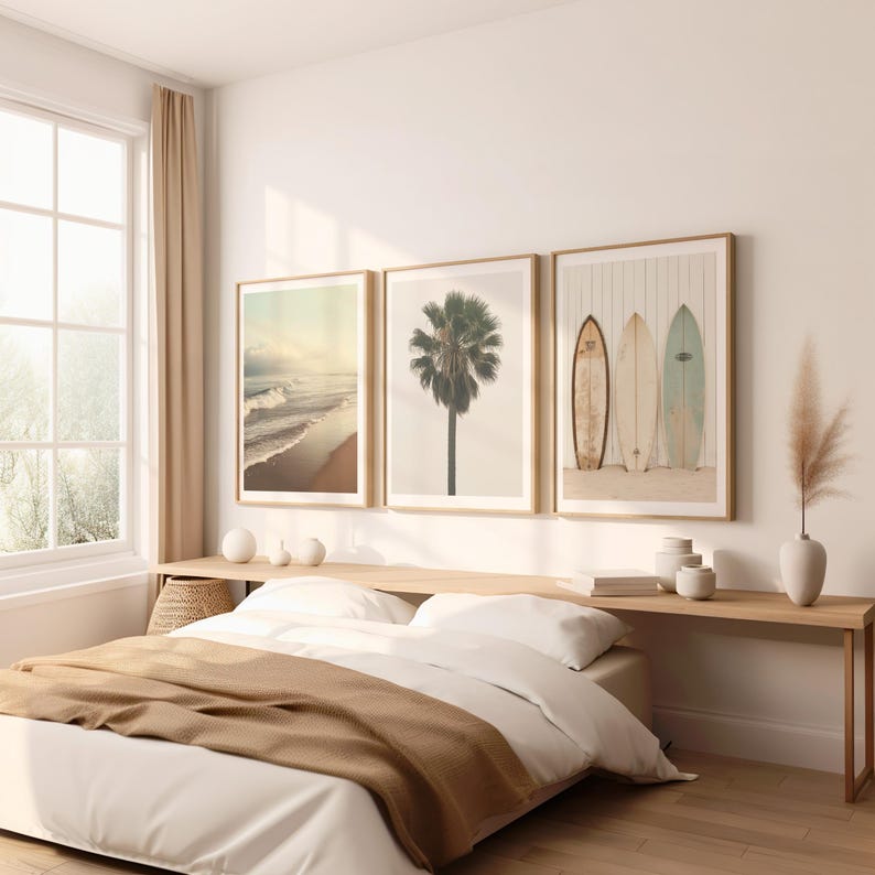 Beach Print Set of 9 - Surfboard Wall Art - Coastal Wall Art Bundle ...