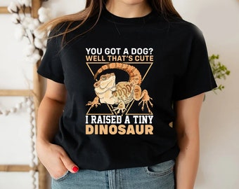 Bearded Dragon T-Shirt: I Raised a Tiny Dinosaur, Reptile Lover Gift