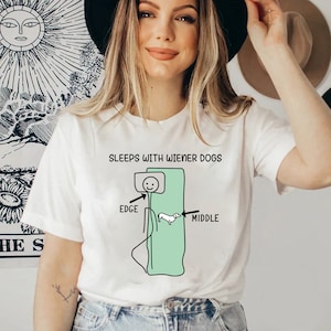 Grappig T-shirt teckelmoeder: cadeau slaap met wienerhond
