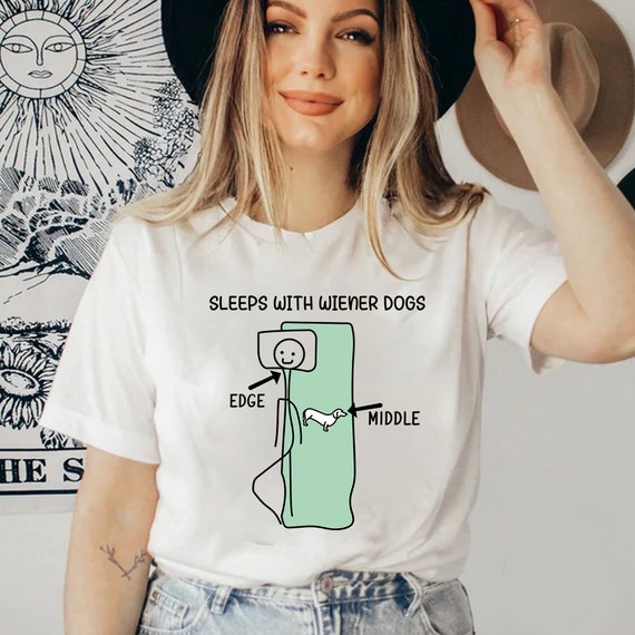 Sleeps With Wiener Dogs T-Shirt Funny Dachshund Gift Sleeps With Wiener Dogs T-Shirt Funny Dachshund Gift